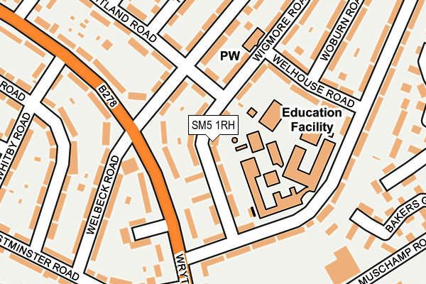 SM5 1RH map - OS OpenMap – Local (Ordnance Survey)