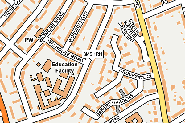 SM5 1RN map - OS OpenMap – Local (Ordnance Survey)