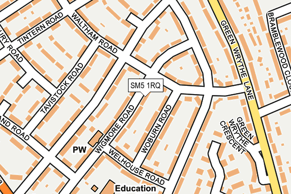 SM5 1RQ map - OS OpenMap – Local (Ordnance Survey)