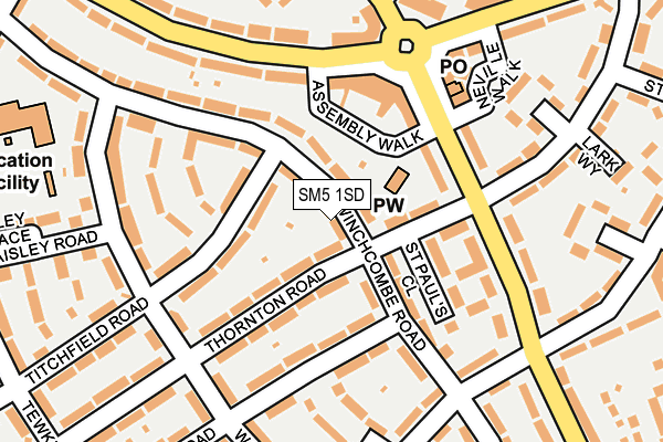 SM5 1SD map - OS OpenMap – Local (Ordnance Survey)