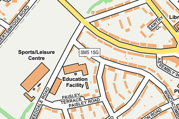 SM5 1SG map - OS OpenMap – Local (Ordnance Survey)