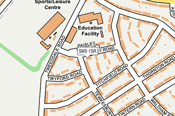 SM5 1SR map - OS OpenMap – Local (Ordnance Survey)