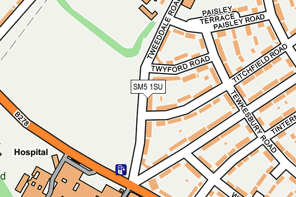 SM5 1SU map - OS OpenMap – Local (Ordnance Survey)