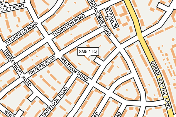 SM5 1TQ map - OS OpenMap – Local (Ordnance Survey)