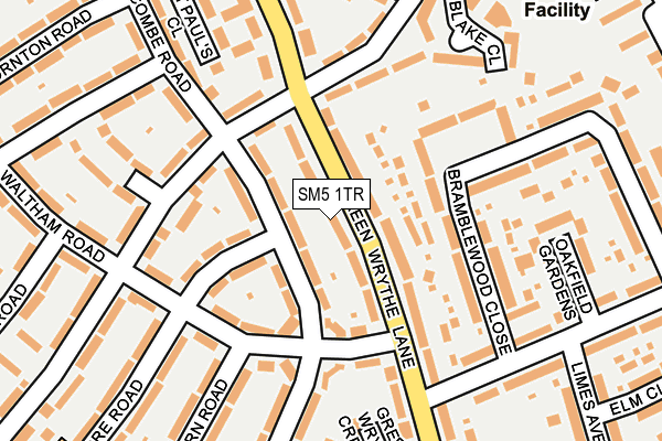 SM5 1TR map - OS OpenMap – Local (Ordnance Survey)