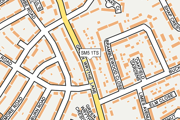 SM5 1TS map - OS OpenMap – Local (Ordnance Survey)