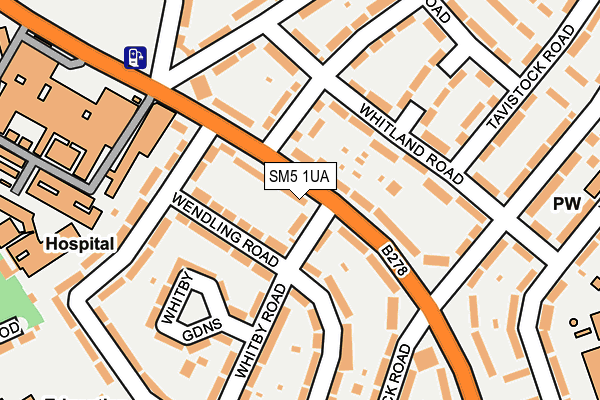 SM5 1UA map - OS OpenMap – Local (Ordnance Survey)