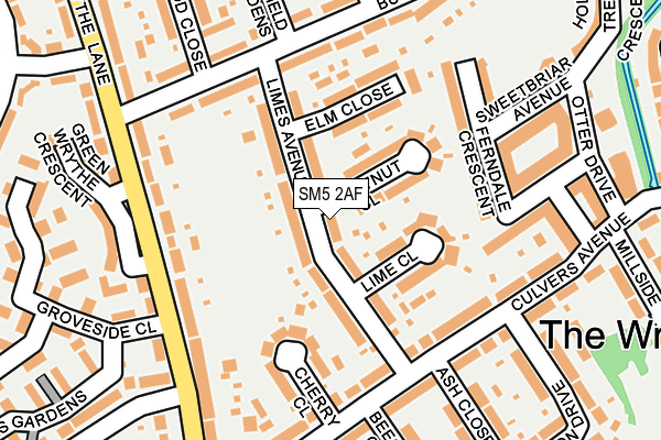 SM5 2AF map - OS OpenMap – Local (Ordnance Survey)