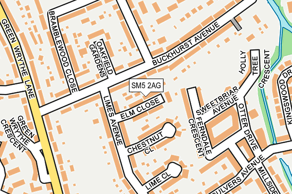 SM5 2AG map - OS OpenMap – Local (Ordnance Survey)