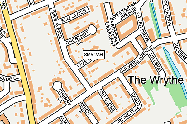 SM5 2AH map - OS OpenMap – Local (Ordnance Survey)