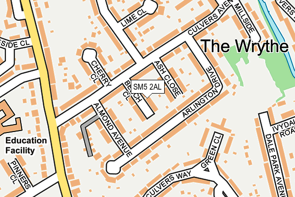 SM5 2AL map - OS OpenMap – Local (Ordnance Survey)