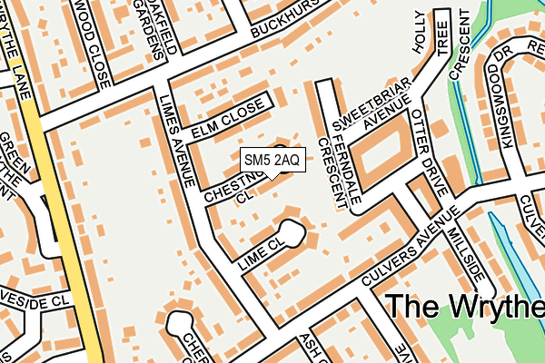 SM5 2AQ map - OS OpenMap – Local (Ordnance Survey)