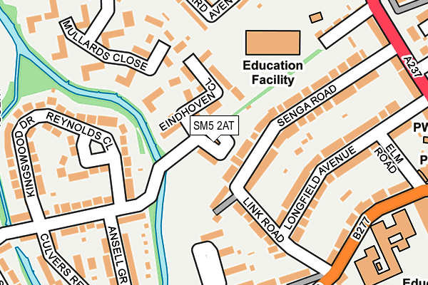 SM5 2AT map - OS OpenMap – Local (Ordnance Survey)