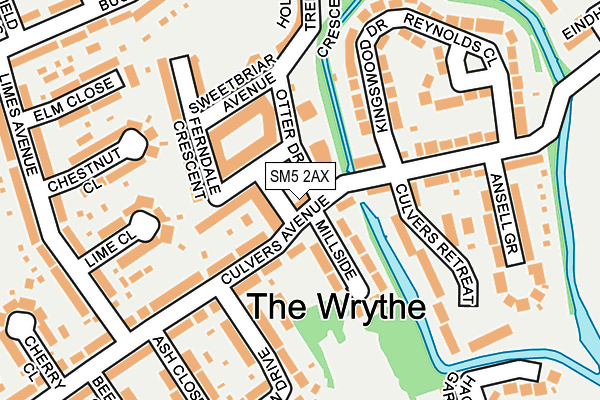 SM5 2AX map - OS OpenMap – Local (Ordnance Survey)