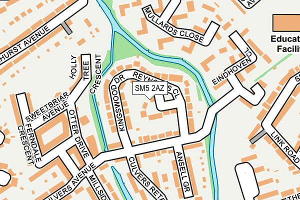 SM5 2AZ map - OS OpenMap – Local (Ordnance Survey)