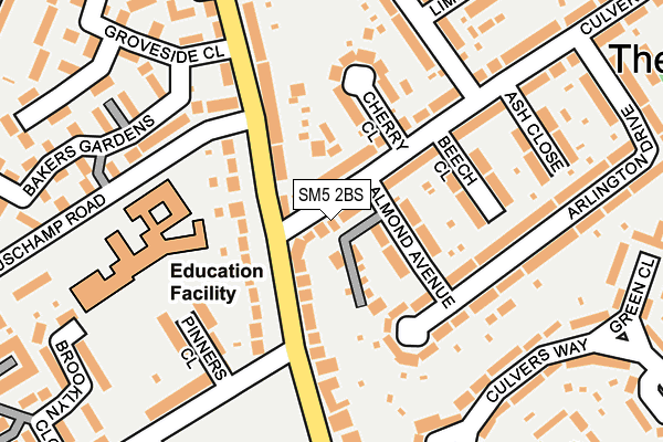 SM5 2BS map - OS OpenMap – Local (Ordnance Survey)