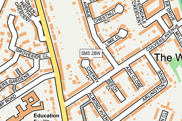 SM5 2BW map - OS OpenMap – Local (Ordnance Survey)