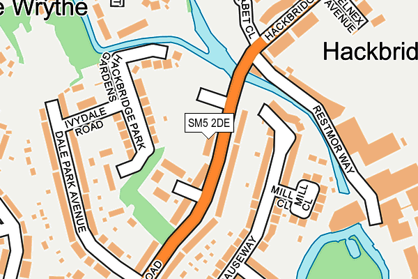 SM5 2DE map - OS OpenMap – Local (Ordnance Survey)
