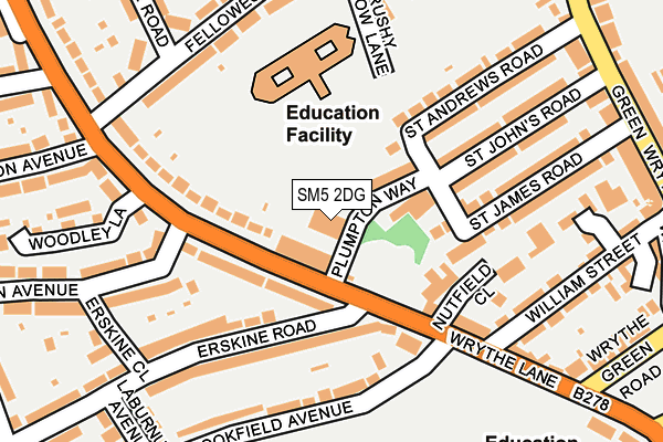 SM5 2DG map - OS OpenMap – Local (Ordnance Survey)