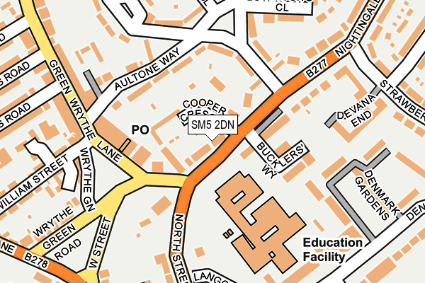 SM5 2DN map - OS OpenMap – Local (Ordnance Survey)