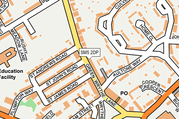 SM5 2DP map - OS OpenMap – Local (Ordnance Survey)