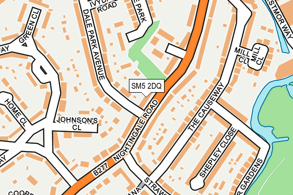 SM5 2DQ map - OS OpenMap – Local (Ordnance Survey)