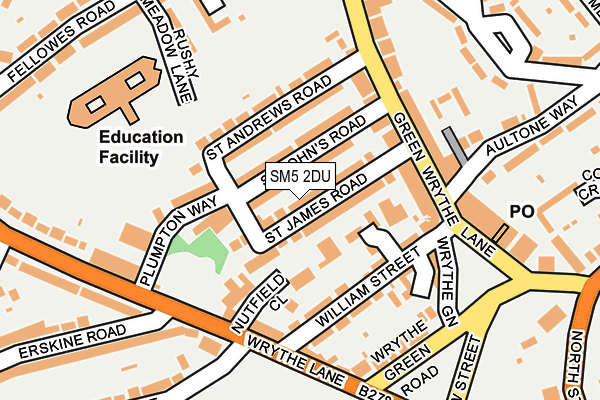 SM5 2DU map - OS OpenMap – Local (Ordnance Survey)