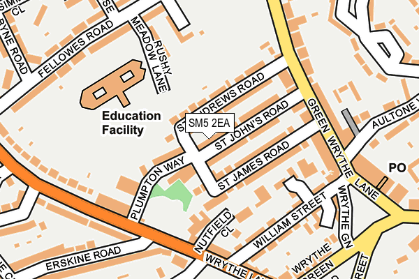 SM5 2EA map - OS OpenMap – Local (Ordnance Survey)