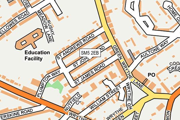 SM5 2EB map - OS OpenMap – Local (Ordnance Survey)