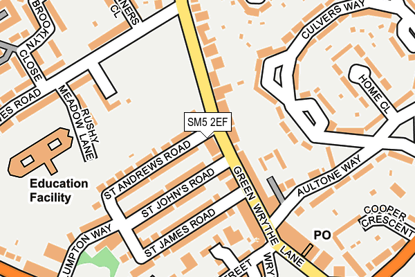 SM5 2EF map - OS OpenMap – Local (Ordnance Survey)