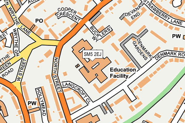 SM5 2EJ map - OS OpenMap – Local (Ordnance Survey)
