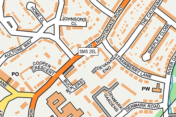 SM5 2EL map - OS OpenMap – Local (Ordnance Survey)