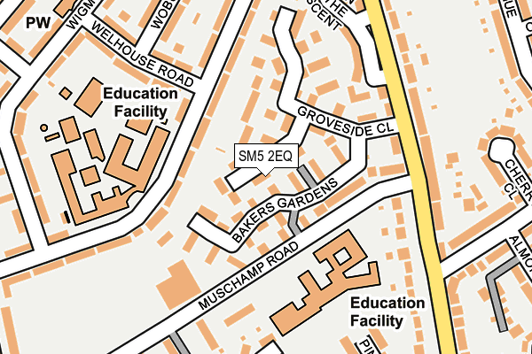 SM5 2EQ map - OS OpenMap – Local (Ordnance Survey)