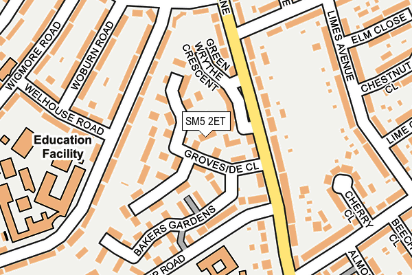 SM5 2ET map - OS OpenMap – Local (Ordnance Survey)