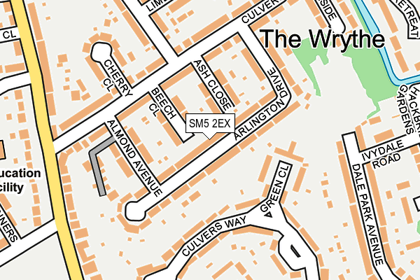 SM5 2EX map - OS OpenMap – Local (Ordnance Survey)