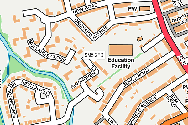 SM5 2FD map - OS OpenMap – Local (Ordnance Survey)
