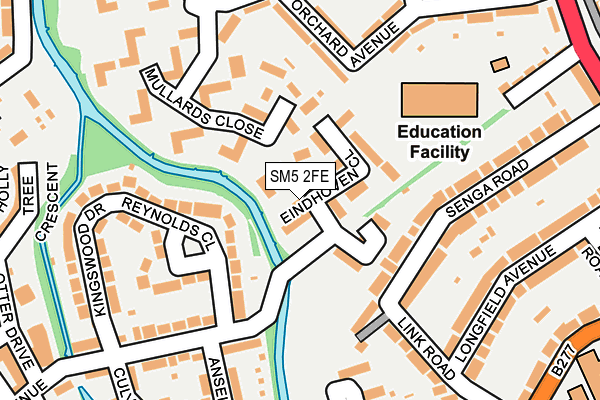 SM5 2FE map - OS OpenMap – Local (Ordnance Survey)