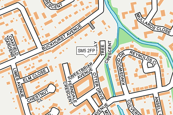 SM5 2FP map - OS OpenMap – Local (Ordnance Survey)