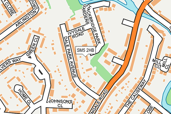 SM5 2HB map - OS OpenMap – Local (Ordnance Survey)