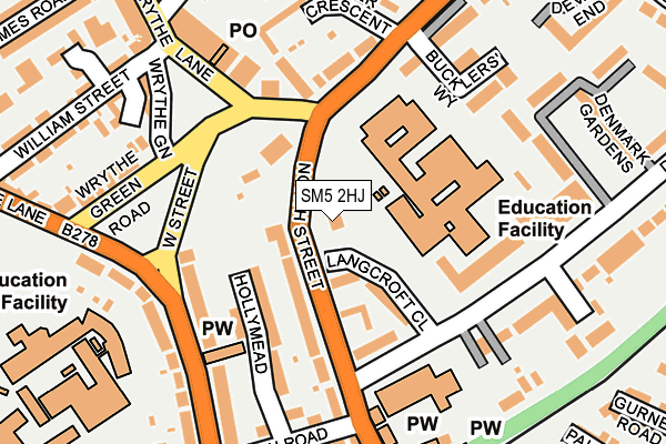 SM5 2HJ map - OS OpenMap – Local (Ordnance Survey)