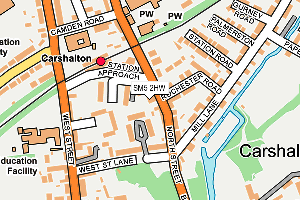 SM5 2HW map - OS OpenMap – Local (Ordnance Survey)