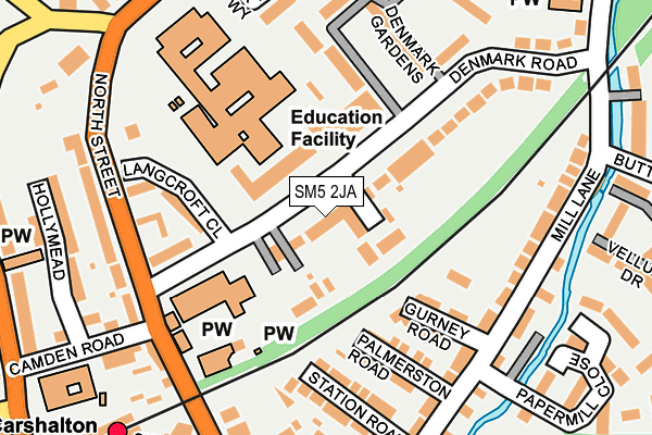 SM5 2JA map - OS OpenMap – Local (Ordnance Survey)