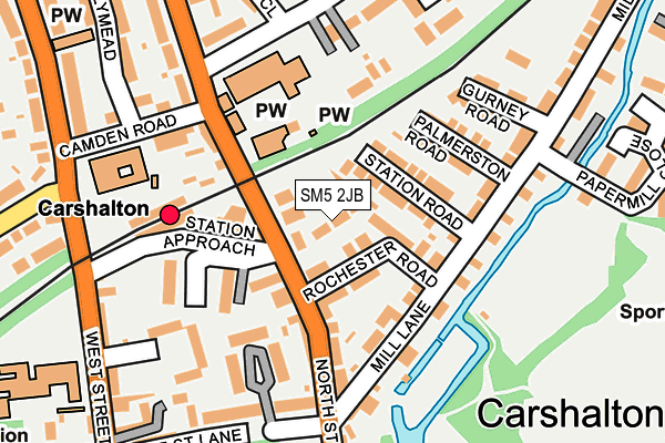 SM5 2JB map - OS OpenMap – Local (Ordnance Survey)