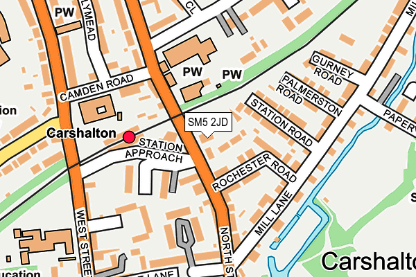 SM5 2JD map - OS OpenMap – Local (Ordnance Survey)