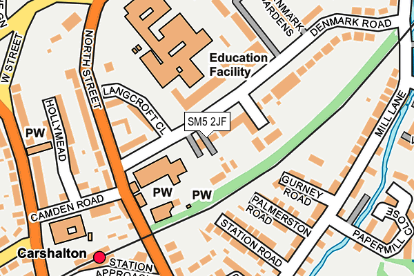 SM5 2JF map - OS OpenMap – Local (Ordnance Survey)