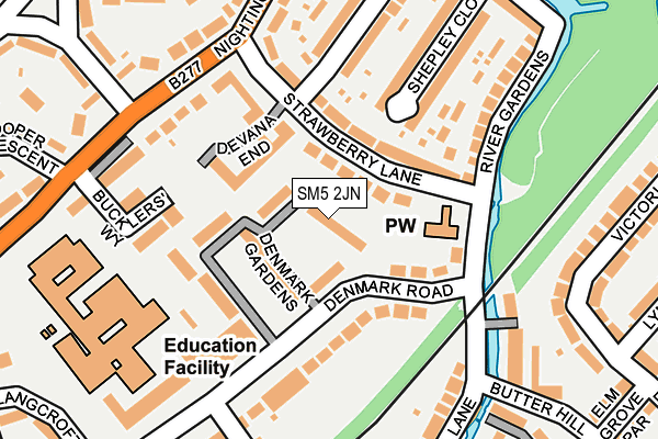 SM5 2JN map - OS OpenMap – Local (Ordnance Survey)