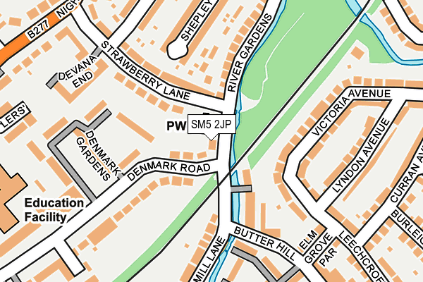 SM5 2JP map - OS OpenMap – Local (Ordnance Survey)