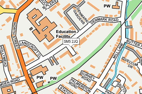 SM5 2JQ map - OS OpenMap – Local (Ordnance Survey)