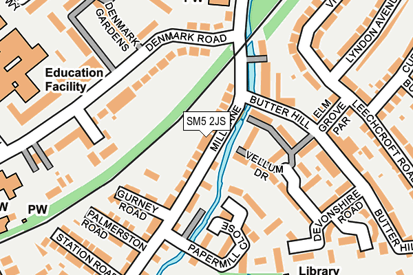 SM5 2JS map - OS OpenMap – Local (Ordnance Survey)