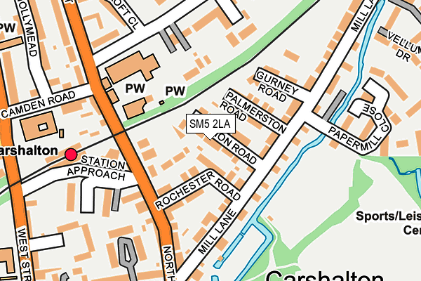 SM5 2LA map - OS OpenMap – Local (Ordnance Survey)